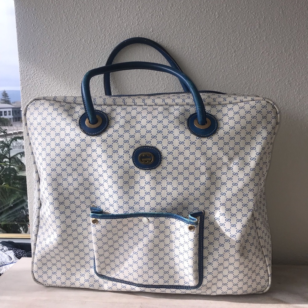 Authentic gucci shopper travel bag tote duffle bag